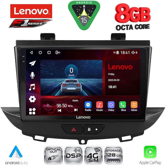 Lenovo Автомобилна Аудио Система за Opel Crossland / Grandland 2017 (Bluetooth/USB/Вграден Wi-Fi/GPS/Apple CarPlay/Android Auto) с Touch Screen 9"