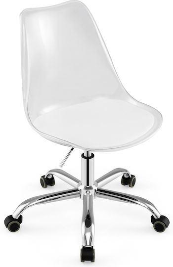 Costway Stuhl Büro mit Verstellbaren Armen Transparent