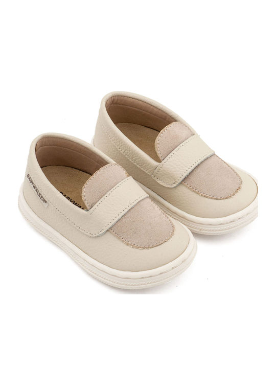 Babywalker Ecru Baptism Leather Moccasins