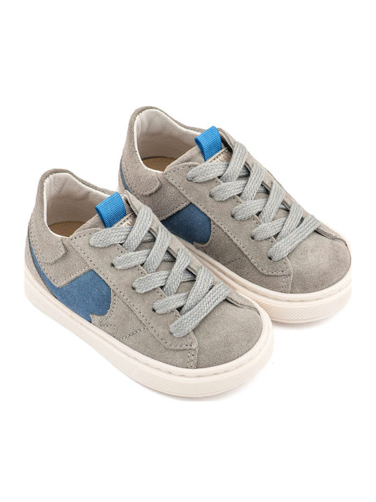 Babywalker Gray Baptism Leather Sneakers