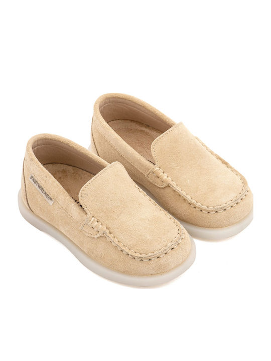 Babywalker Beige Baptism Leather Moccasins