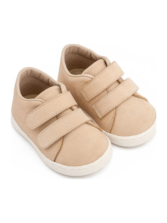 Babywalker Beige Baptism Leather Sneakers
