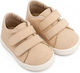 Babywalker Βαπτιστικά Δερμάτινα Sneakers Μπεζ