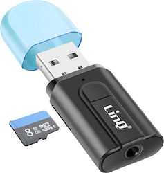 Linq Bluetooth USB Soundkarte 3,5 Mm Anschluss Micro-SD Kartensteckplatz Schwarz
