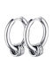 Theodora's Jewellery Men's Steel Hoop Earrings Gold Plated Grey Jt-E5050-Gold