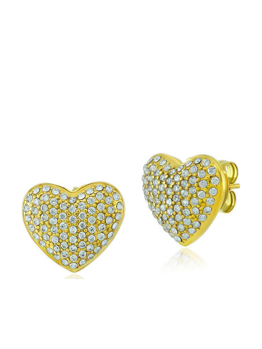 Bijou Box Earrings made of Steel Gold Plated with Stones