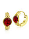 Bijou Box Earrings Hoops made of Steel Gold Plated with Stones