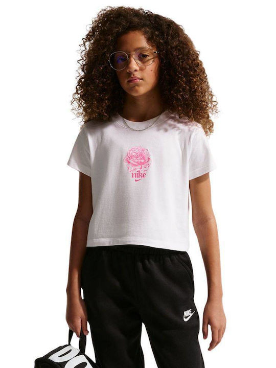 Nike Kids' Crop Top Long Sleeve White
