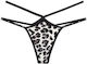 Sexy Leopard Rhinestone Hollow Thong Grey