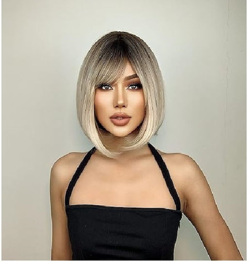 Animis Beauty Perucă cu Păr Sintetic în Lumină Blondă Culoare 30cm