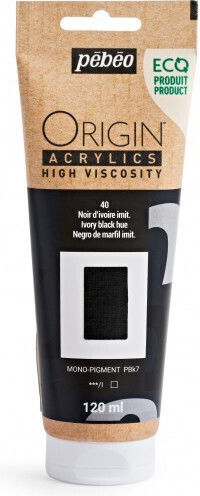 Acrylic Colours Pebeo Origin 120ml Ivory Black Hue