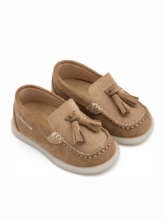 Babywalker Brown Baptism Leather Moccasins