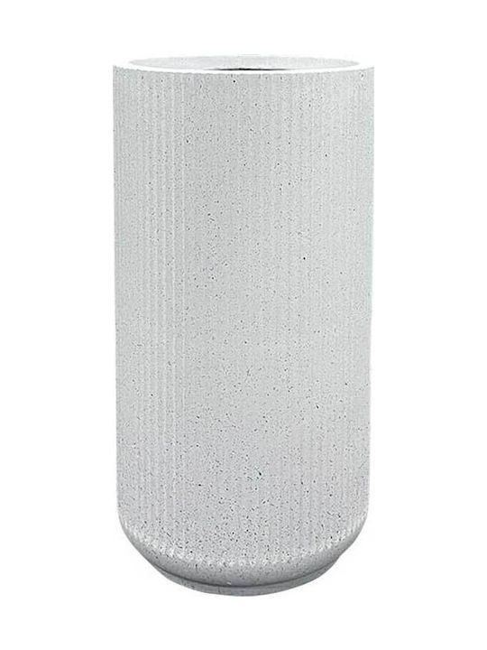 Marhome Übertopf Fiberglas Weiß 33x33x63εκ.