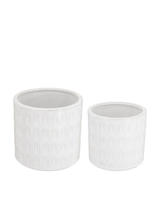 Artekko Planter Ceramic White 18x18x17cm.