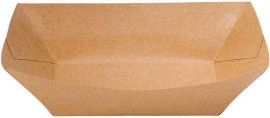 Set 250 Kraft Potato Food Containers 13.7x8.8x5.5cm