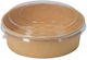 Kraft Container 1100ml Round Transparent Lid 50pcs