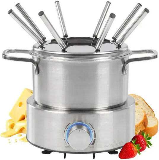 Profi Cook Vas pentru Fondue Electric din Oțel Inoxidabil Gri 28.1buc