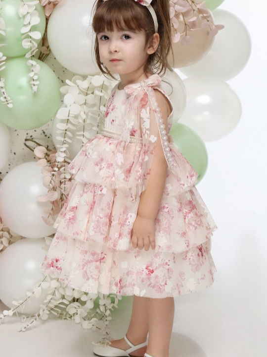 Mi Chiamo Multicolour Baptism Dress made of Lace