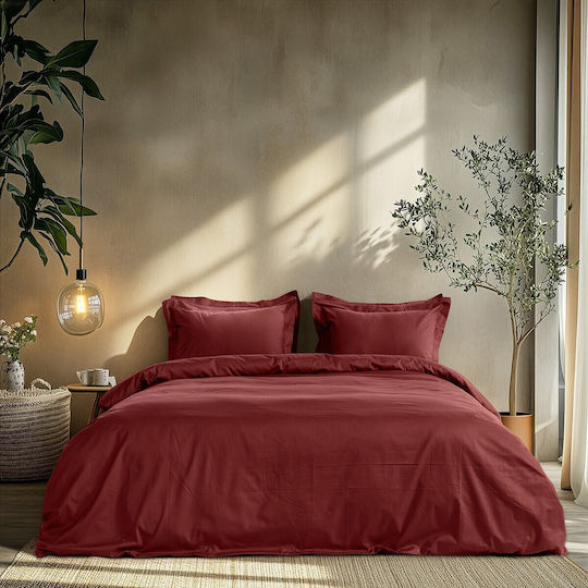 Beauty Home Super Double Duvet Cover Set 230x250cm Burgundy Beauty Home Super Double Duvet Cover Set 230x250cm Burgundy
