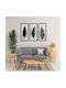 Set of Wooden Wall Decor Signs - Walnut Leaf 3 Pieces 29 x 65 cm
