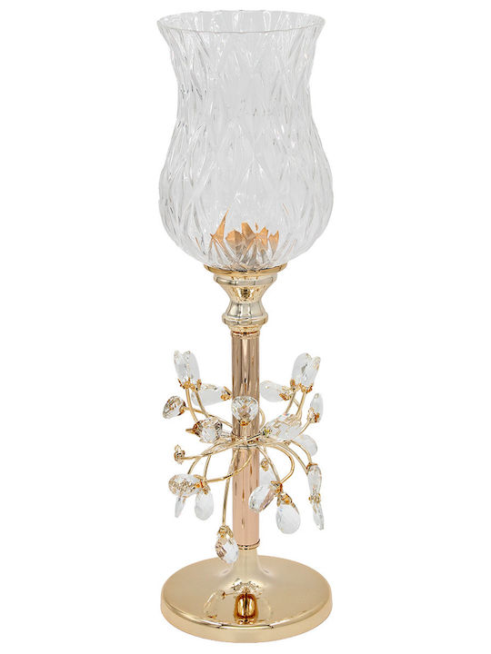 Keskor Candle Holder Metal in Gold Color 15x15x54cm 1pcs