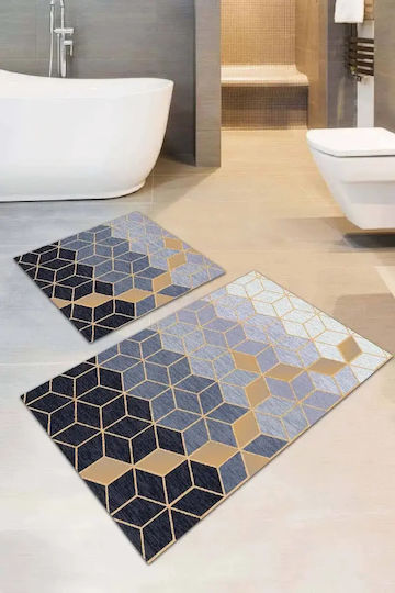 Bath Mats Pattern of Shells and Stars Colorful 60 x 60 cm