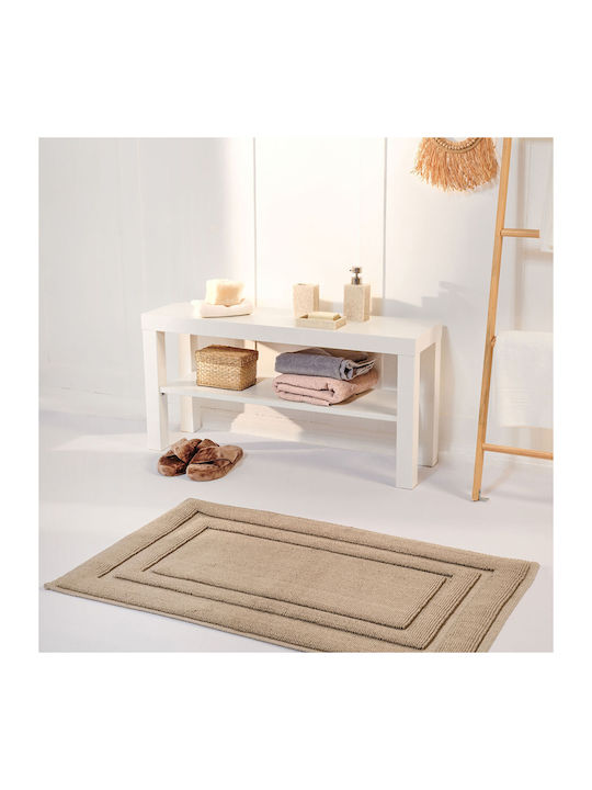 Brown Bath Mat Solid Color Soft Texture for Daily Use 60x100 Cm