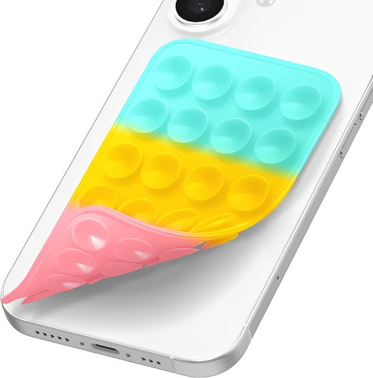 Non Slip Silicone Suction Cell Phone Stand 16317 Yellow Pink Turquoise