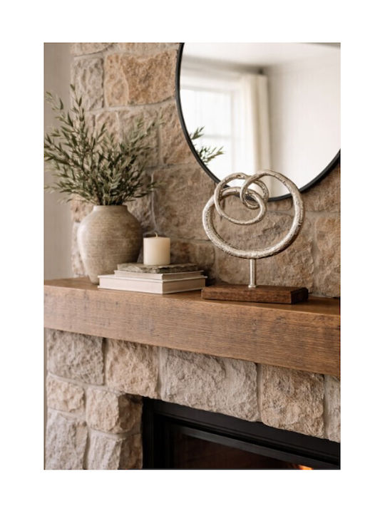Decorative Metallic Silver Wooden Base 23x9x35cm Galifas 449709 Galifas