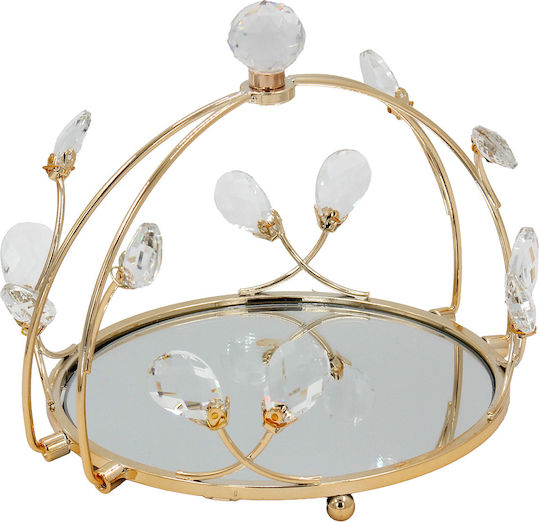 Keskor Tavă Decorativă Metal Rotundă cu oglindă 22x22x18cm 1buc