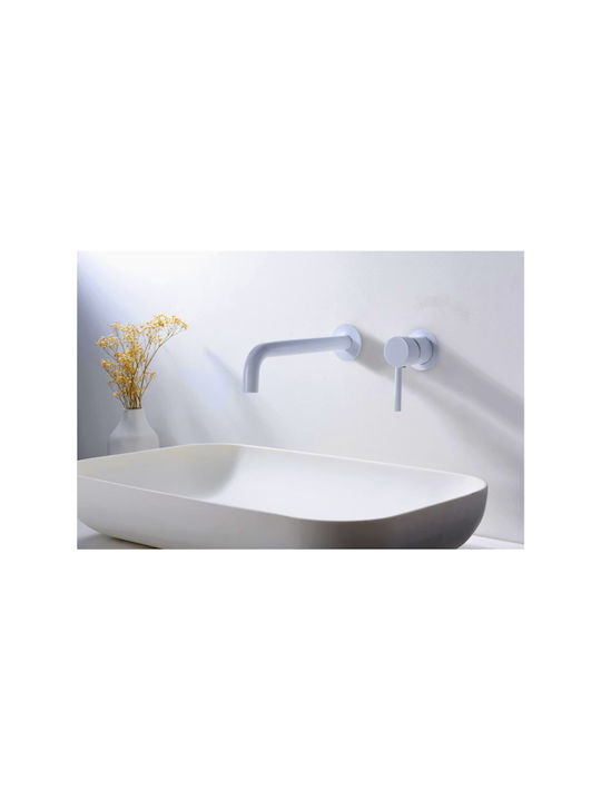 Excel Built-in Mixer & Spout Set for for Bathroom Sink 2 Exits White