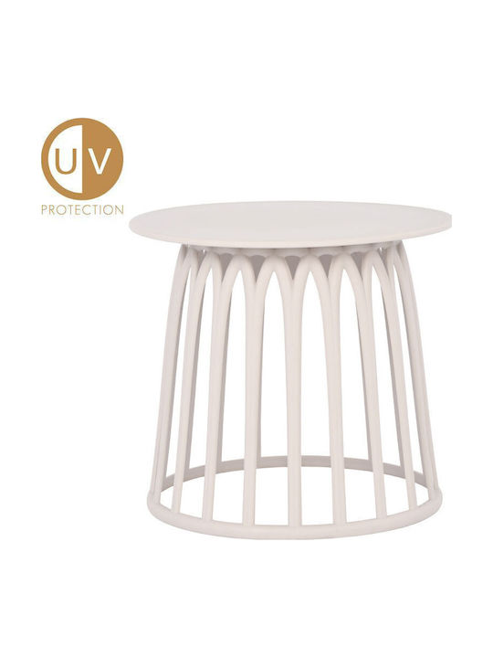 Plastic Auxiliary Garden Table for Small Outdoor Spaces Basket Off White 49.5x49.5x44cm
