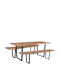 Esszimmer Northam 3Stück Walnut / Black 180x90cm