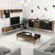 Set Living Milan 3 Bucăți Nuc Negru Marmură
