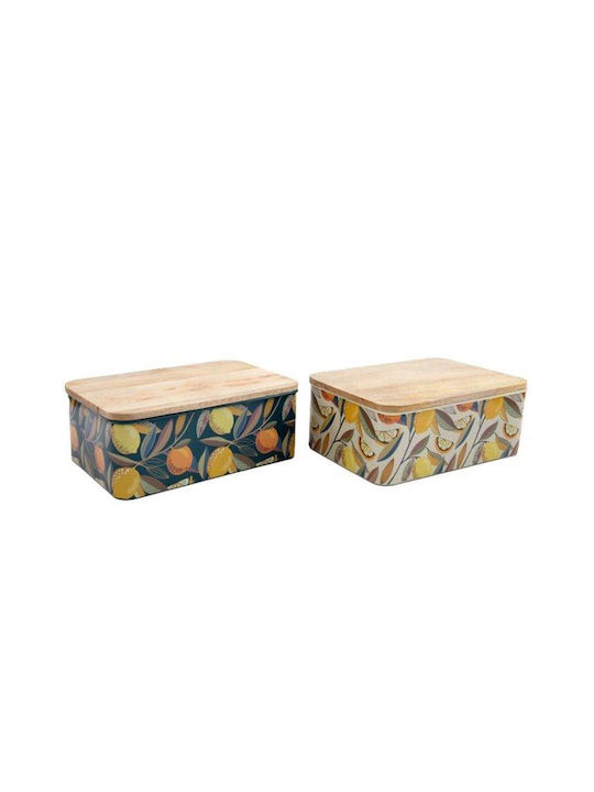 Atmosphera Citrus Zest General Use Box with Lid Glass Yellow 10x25.5cm 1 Pieces