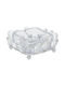 Glass Ashtray With Metal Base 13x13x5 Cm Silver Crystals Keskor 43260