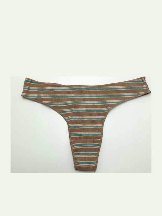 Kokowei Βαμβακερό Γυναικείο String Καφέ