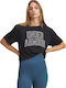 Γυναικείο Αθλητικό Oversized T-shirt Μαύρο