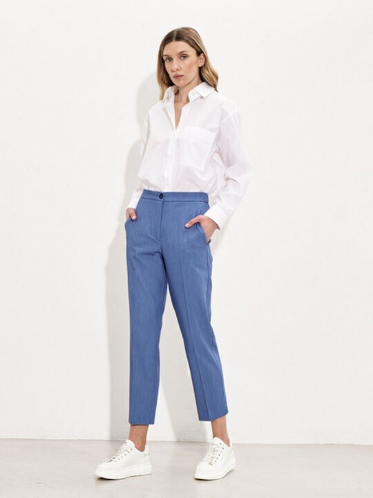Passager Damen Hoch tailliert Stoff Hose mit Gu...