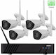 Evolveo Система за наблюдение DET-WNS 4 Камери Безжични Камери IP 1080p