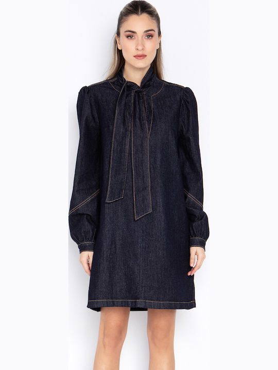 Mini Denim Dress Navy Blue