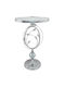 Rundes Beistelltisch Glas Silber M35xL35xH58cm