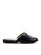 Leather Winter Women's Slippers Black