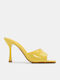 Women's Mules with Thin High Heel in Yellow Color