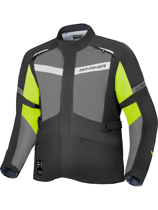 Shima Alpha Fluo Winter Men's Motorcycle Jacket Waterproof Gray ALPHA MEN JKT FLUO