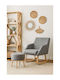 Ergonomischer Sessel für Wohnzimmer mit gebogener Basis aus Holz in Grau 60x65x45 cm