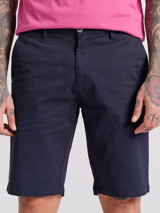 Funky Buddha Ανδρική Βερμούδα Chino Navy Μπλε