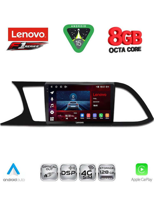 Lenovo Car Audio System for Seat Leon 2012-2021 (Bluetooth/USB/WiFi/GPS/Apple-Carplay/Android-Auto) with Touch Screen 9"