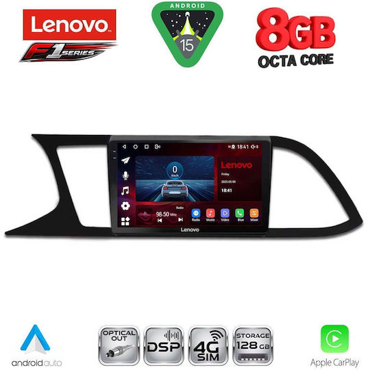 Lenovo Car Audio System for Seat Leon 2012-2021 (Bluetooth/USB/WiFi/GPS/Apple-Carplay/Android-Auto) with Touch Screen 9"