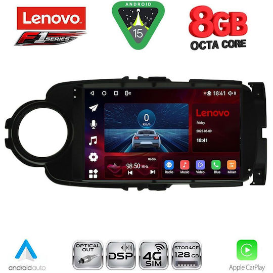 Lenovo Car Audio System for Toyota Yaris 2011-2015 (Bluetooth/USB/WiFi/GPS/Apple-Carplay/Android-Auto) with Touch Screen 9"